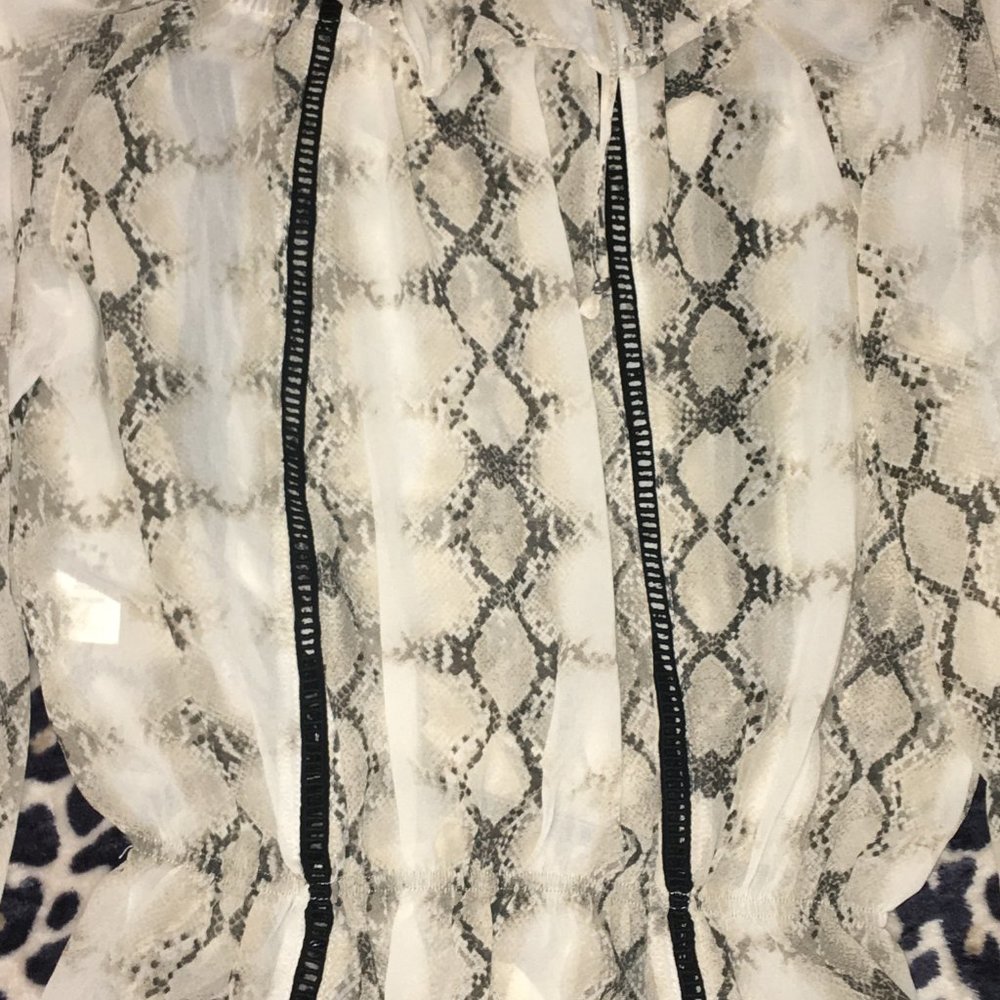 XOXO Sheer Python Print Top - Picture 4 of 4